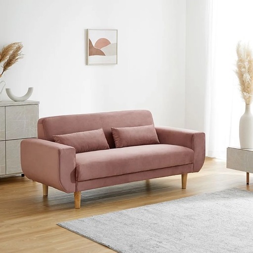 受付終了‼️完売品　LOWYAベルベット調2人掛けソファ［幅159］ピンク　 13,000円→10,000円