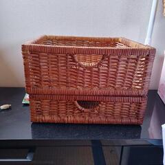 ラタン　籘かご　引き出し　物入れ