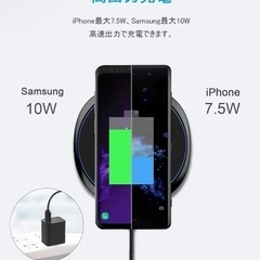 【特価商品】NANAMI ワイヤレス充電器 Qi急速 2台セット 置くだけ充電器 10W/7.5W iPhone 15/14/13/12 (Pro/Pro Max/Mini) SE第二世代/11Pro/Xs (Max)/XR/8(Plus) Galaxy S2の画像