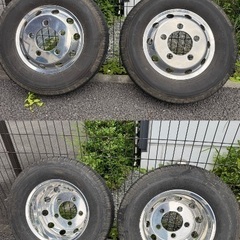 2トントラック鏡面アルミホイール＋タイヤ6本フルセット
