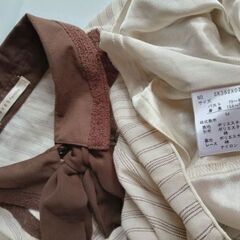 axes femme ふわふわフリル ロングブラウス 五分袖くらい Mサイズ の画像