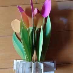 チューリップの立体メッセージカードの画像