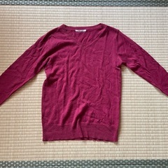 レトロガール　セーター　ニット　ボルドーの画像