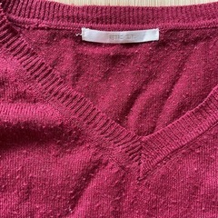 レトロガール　セーター　ニット　ボルドーの画像