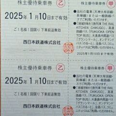 西鉄 株主優待乗車券 4枚セットの画像