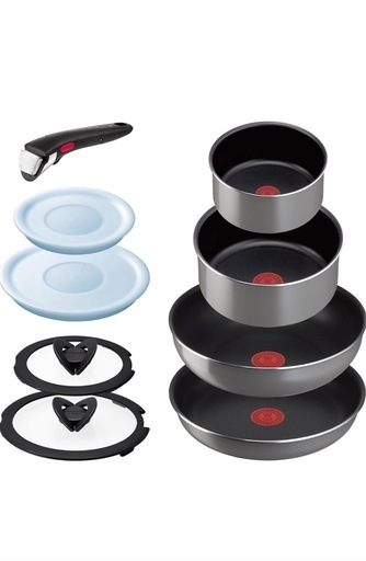 【新品未使用】ティファール 取っ手のとれる 鍋 フライパンセット 9点セット ガス火専用