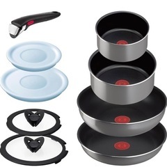 訳あり★ティファール 取っ手のとれる 鍋 フライパンセット 9点セット 新品未使用】ティファール 取っ手のとれる 鍋 フライパンセット 9点