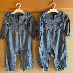 【双子】GAPベビーギャップ　デニムツナギ　ロンパース