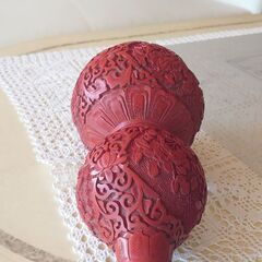 中国美術 堆朱 花瓶 中国古玩 花器 花入れ 彫刻 壺  唐物 時代物 骨董 骨董品の画像
