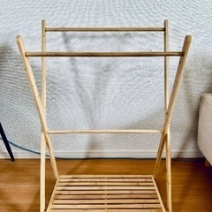 【無印良品】竹材 ラック付きタオルハンガー【組み立て済み】の画像