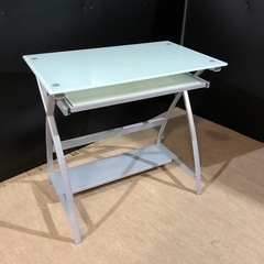 オシャレなガラス天板 幅80cm パソコンデスク 机(NO.24...
