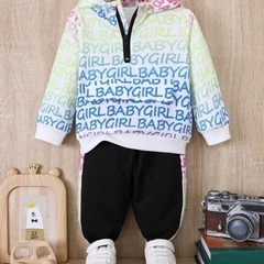 SHEIN シェイン 女児用オンブレパーカーとスウェットパンツセ...