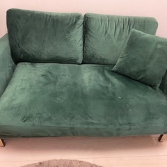 2人掛けソファ　グリーンの画像