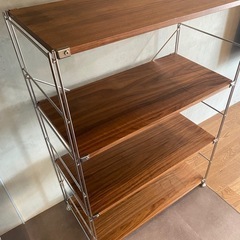 MUJI 無印良品ステンレスユニットシェルフ・ウォールナット材　の画像