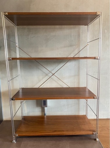 MUJI 無印良品ステンレスユニットシェルフ・ウォールナット材