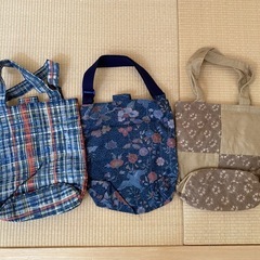 和柄　手提げかばん3点セット　ハンドメイドの画像
