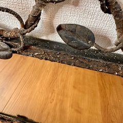 フランス アンティーク ミラー アイアン 壁掛け鏡の画像