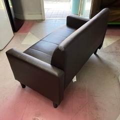 1.2人掛け　ソファー　茶色　ブラウン　レザー　PVCソファー2P　アイリス　足外しローソファーの画像