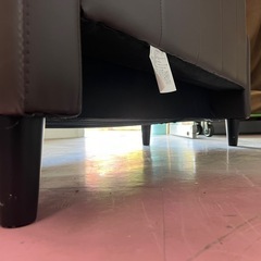 1.2人掛け　ソファー　茶色　ブラウン　レザー　PVCソファー2P　アイリス　足外しローソファーの画像