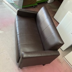 1.2人掛け　ソファー　茶色　ブラウン　レザー　PVCソファー2P　アイリス　足外しローソファーの画像