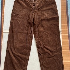 WEGOブラウン コーデュロイ ワイドパンツLサイズの画像