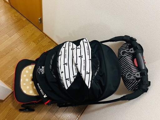 【未使用】おまけ付きSmartAngel A型ベビーカー デ・ヨーネ レジェ ミッキーマウス軽量4.9kg ハイシート54cm 生後1