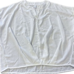 新品❤️ブラウス 半袖 レディース XL 白 オフィス ロング丈...