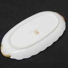 Noritake プレート 幅25×奥14×厚さ2.5cm ホワイト 金彩 金縁 皿 食器 磁器 ノリタケ  札幌市 清田区 平岡の画像