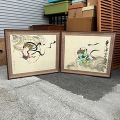 屏風　風神雷神