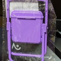 パイプ椅子型スマホスタンド（新品）パープルの画像