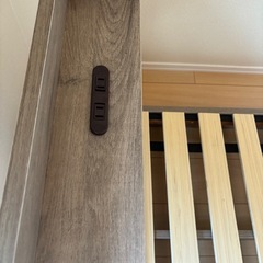 コイルマットレス付属ダブルベッドフレーム　二口コンセント、照明付きの画像