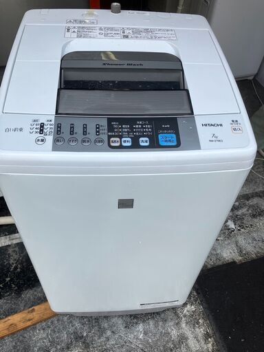 ☆中古￥8,800！HITACHI　7.0kg洗濯機　家電　2017年製　NW-Z79E3型　幅58㎝ｘ奥行53㎝ｘ高さ99㎝　【BI202】