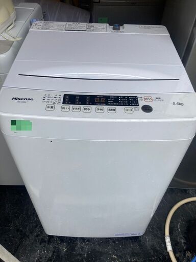 ☆中古￥11,800！Hisense　5.5kg洗濯機　家電　2022年製　HW-K55E型　幅54㎝ｘ奥行54㎝ｘ高さ88㎝　【BI204】