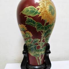 【　希少　】紙製壷　スタンド付き　高さ54㎝　美術品　花瓶　花器...