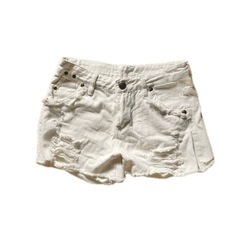 白　デニム　ショートパンツ　