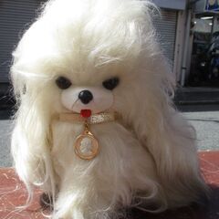 ☆白いもふもふの毛並みのかわいいわんちゃん ぬいぐるみ 人形 置...