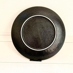 【交渉中】幸四郎窯　　黒結晶　皿　28cm   日本製の画像