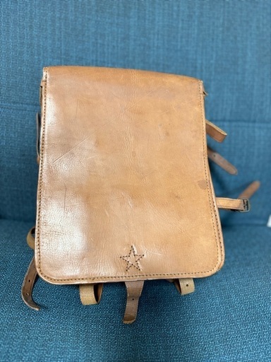 【美品】戦時中　旧日本軍 背嚢 将校用  革製　レトロ