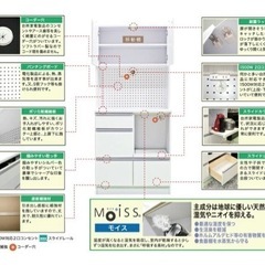 レンジ台 レンジボード 食器棚 80幅 ホワイト キッチン収納の画像