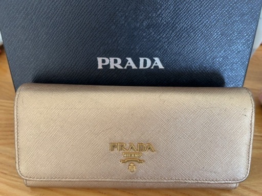 PRADA プラダ　サフィアーノ　長財布　ゴールド　希少　バイカラー