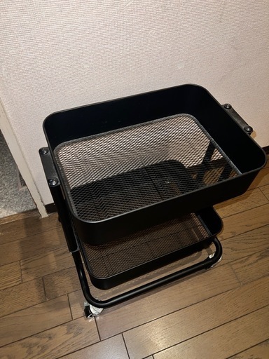 キッチンワゴン　IKEA風　2段　黒