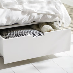 【10/26まで】【現金・値下げ可】IKEA NORDLI ノールドリベッドフレーム 収納付き, ホワイト, 120x200 cm
