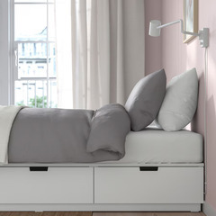 【10/26まで】【現金・値下げ可】IKEA NORDLI ノールドリベッドフレーム 収納付き, ホワイト, 120x200 cm