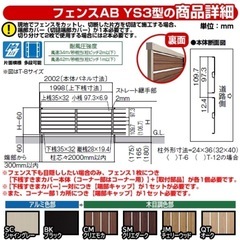 LIXILフェンスAB YS3型（処分予定）の画像