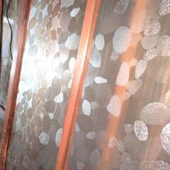 昭和レトロ摺りガラス引き戸　すりガラス　模様ガラスの画像