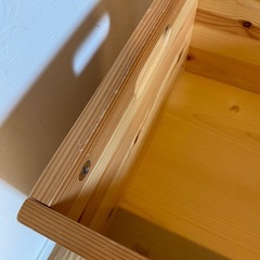 無印　パイン材収納ＢＯＸキャスター付きの画像