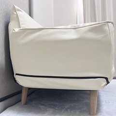 ローソファ 2人掛け 白の画像