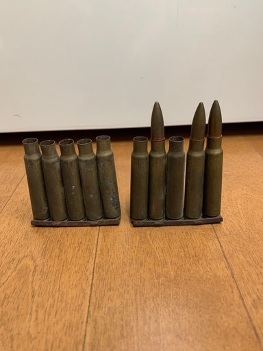 三八式歩兵銃 模擬弾 ダミーカート 旧日本軍 銃弾 10発 クリップ付き 貴重 当時物 実物 アンティーク