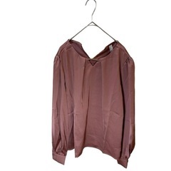 OLシャツ ブラウス シフォン トップス パフスリーブ　着痩せ　体型カバー　Lの画像