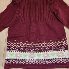 ニットワンピース 90cm 肩ボタンありの画像